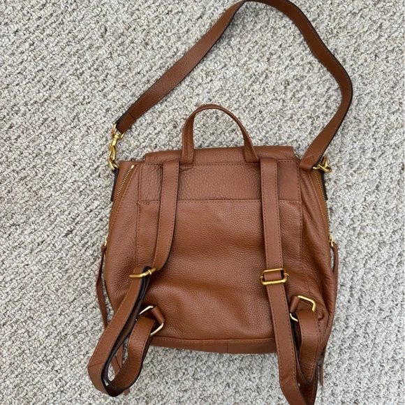 Aimee Kestenberg Tan Leather Backpack with Gold Chain - Picture 2 of 5